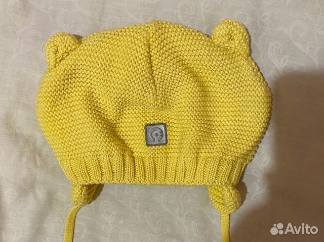 Шапка crockid 50-52 желтая с ушками демисезон