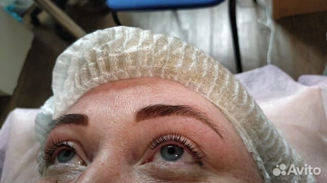 Вельвет ресниц +художественное оформление бровей в