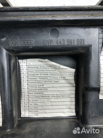 Крышка блока предохранителей audi 80 B2