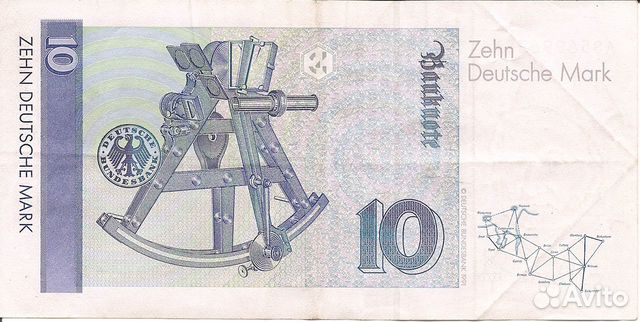 Банкнота фрг 10 марок 1991 года