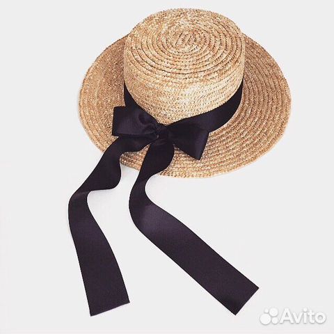 Шляпа канотье из натуральной соломы