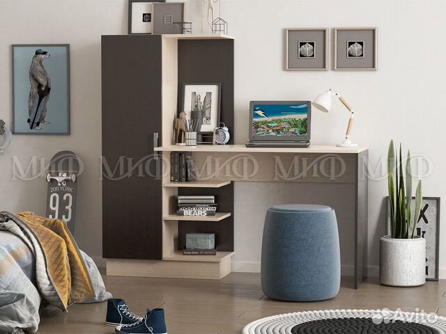 Стол компьютерный №1 Венге/Дуб беленый