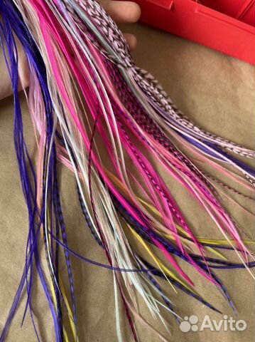 Перья в волосы / наращивание перьев