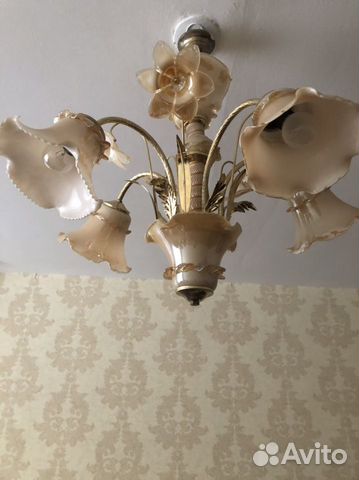 Люстра Перламутровая, люстра бронзовая СССР
