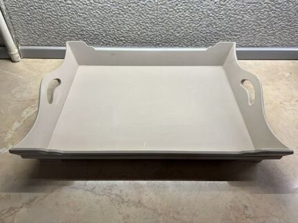 Поднос деревянный бежевый для чая кофе завтрака