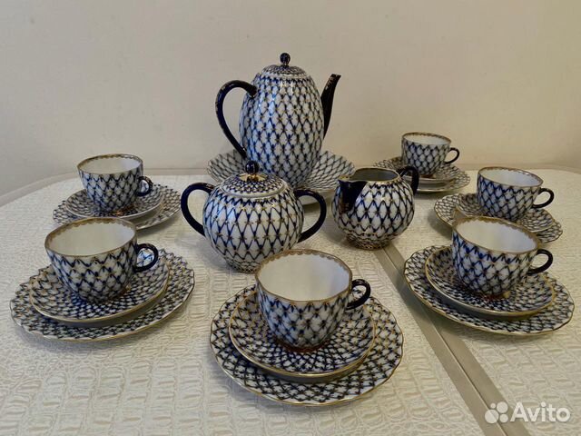 Сервиз кофейный лфз Кобальтовая сетка