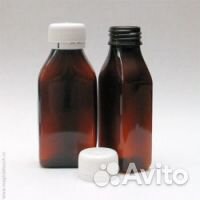Флакон пэт 100 мл с крышкой коричневый