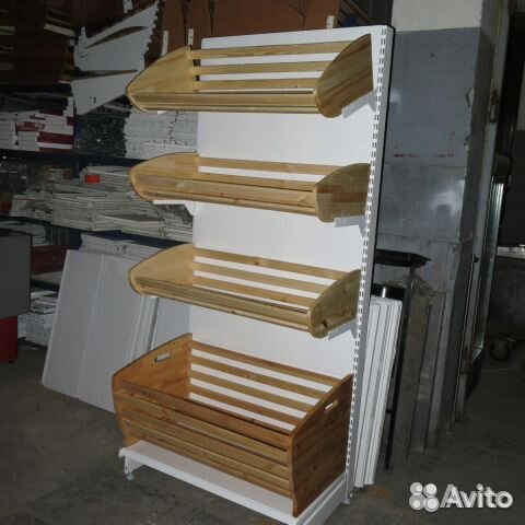 Стеллаж хлебный с деревянными корзинами