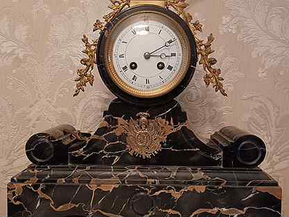 Часы антикварные мрамор Франция 19 в