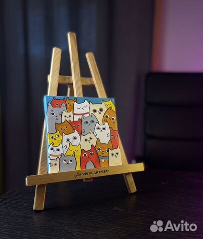 Картина детская на холсте (акрил, 15х15 см)