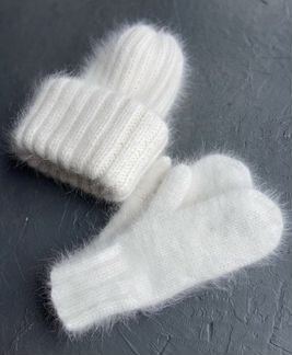 Шапка варежки снуд из пуха норки и ангоры