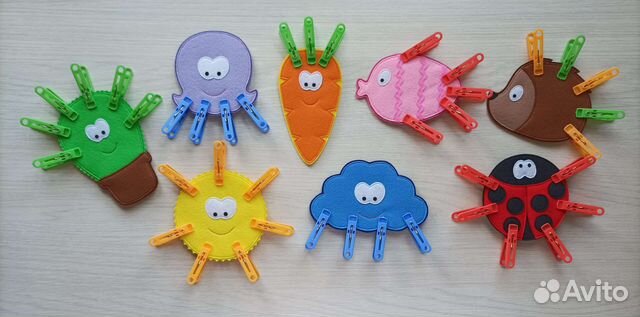 Игра с прищепками из фетра. Дидактическое пособие