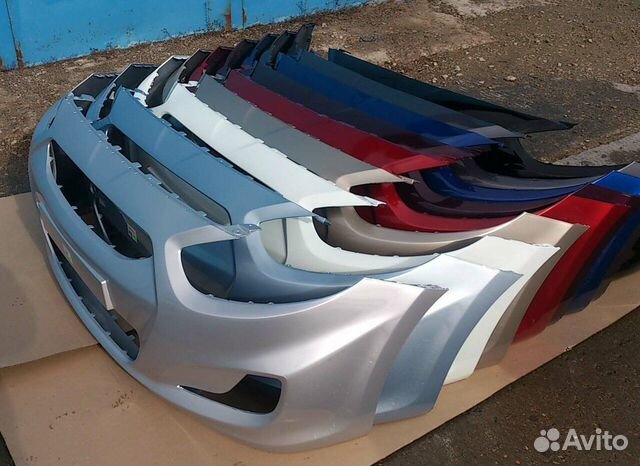 Бампер передний в цвет на Solaris