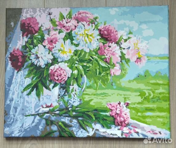 Картина готовая Пионы 40х50