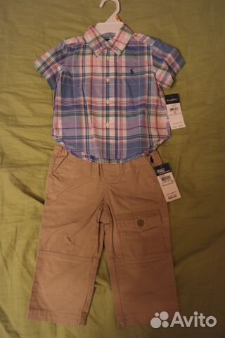 Новые летние брюки и рубашка Ralph Lauren 12мес