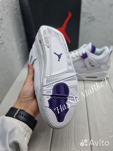 Кроссовки Унисекс Nike Air Jordan 4 White/Purple