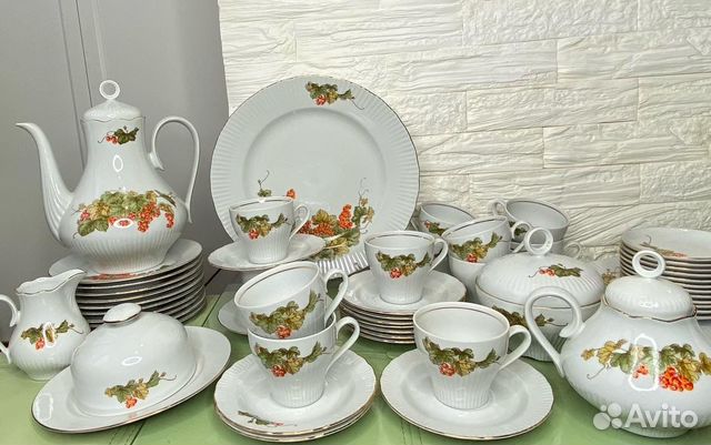 Чайный сервиз jlmenau гдр 52 предмета рифлёный