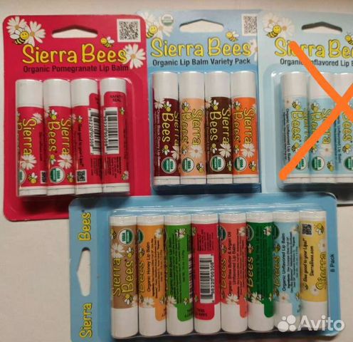 4 шт. Sierra Bees органич. бальзамы для губ