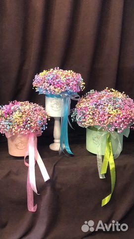 Букет из гипсофилы в коробке