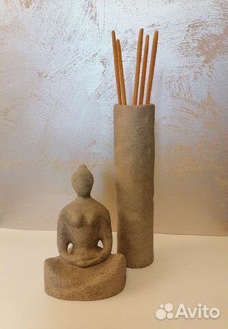 Комплект статуэтка+вазочка для благовоний,керамика