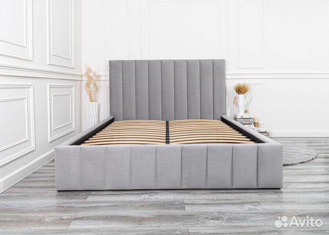Кровать 140х200 серый Богема