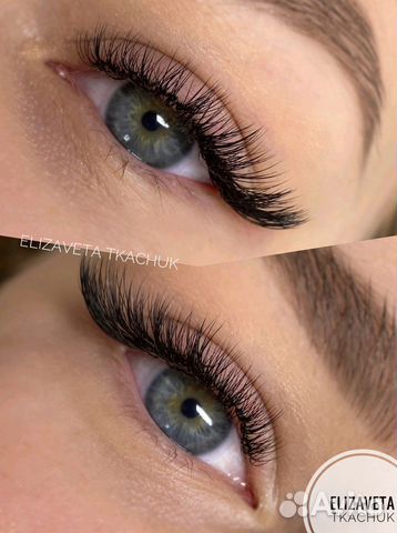 Наращивание ресниц, оформление бровей