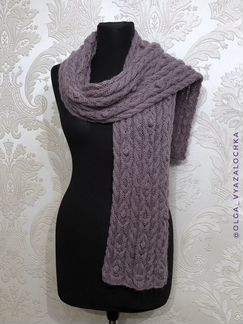 Шарф вязаный женский «Лавандовое облако» новый руч