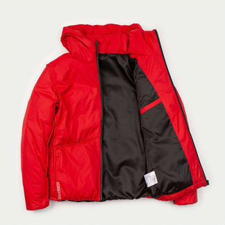 Парка куртка зимняя пуховик красный с капюшоном