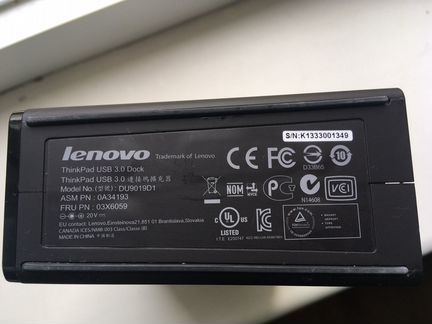 Lenovo Thinkpad USB 3.0 док-станция DU9019D1 No Бп