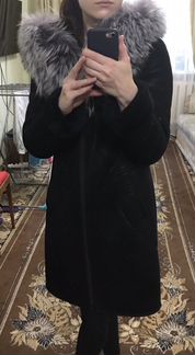 Дубленка с чернобуркой