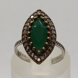 Серьги и кольцо (серебро, агаты, фианиты)