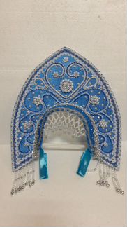 Кокошник 002К голубой