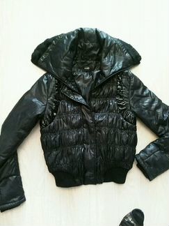 Куртка утепленная с короличьим мехом рост152-164