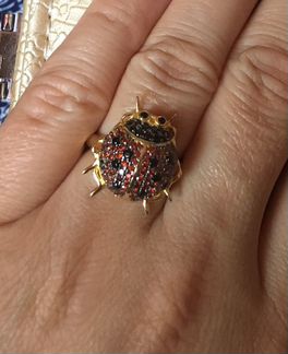 Серебряное кольцо с позолотой