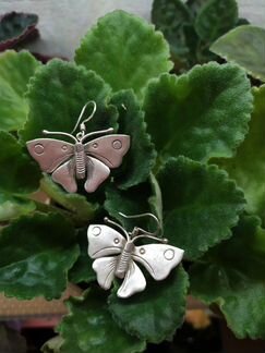 Серьги-бабочки, серебро