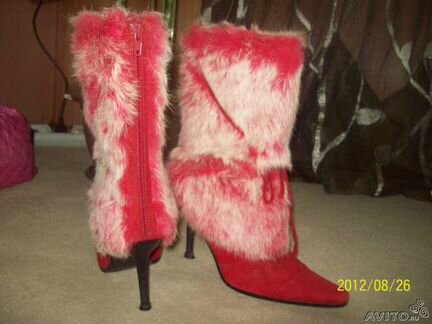 Сапоги весна. натур. замша, кролик. 37