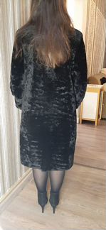 Шуба мутоновая с норковой отделкой