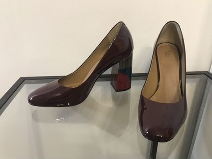 Бордовые туфли из лакированной кожи, размер 40