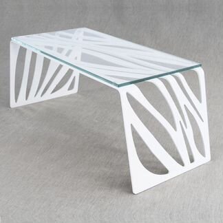 Дизайнерский стеклянный журнальный стол белый