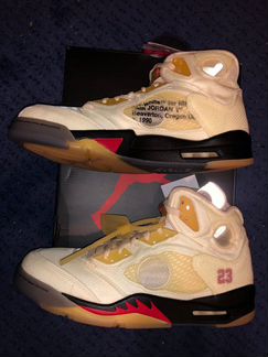 Jordan 5 Retro OFF-white Sail 12 us