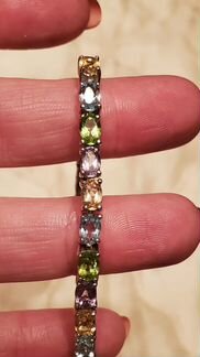 Браслеты -кожаный, с натур.камнями, Сваровски