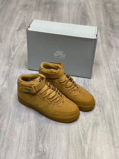 Nike Air Force 1 горчичные высокие мужские