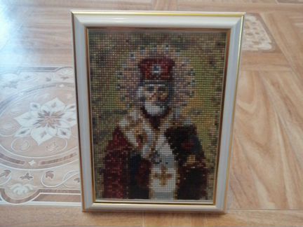 Икона Николай Чудотворец. Алмазная мозайка