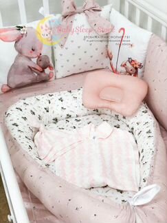 Пеленка-кокон с шапочкой и постельное для малыша