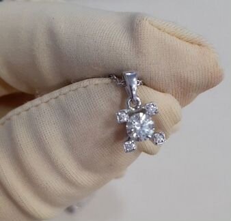 Подвеска и Колье -Бриллиант, Топаз,платина, золото