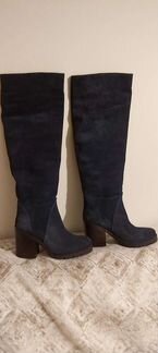 Сапоги женские новые синие замшевые (40)