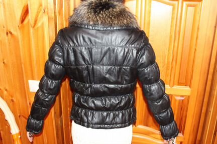 Куртка кожаная (Турция) воротник волк