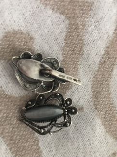 Серьги серебряные с камнем