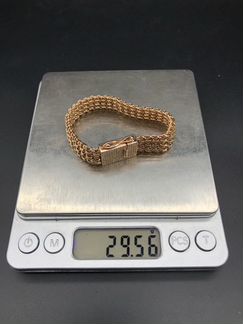 Золотой браслет Тройной Бисмарк с бриллиантами