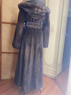 Шуба норковая с капюшоном